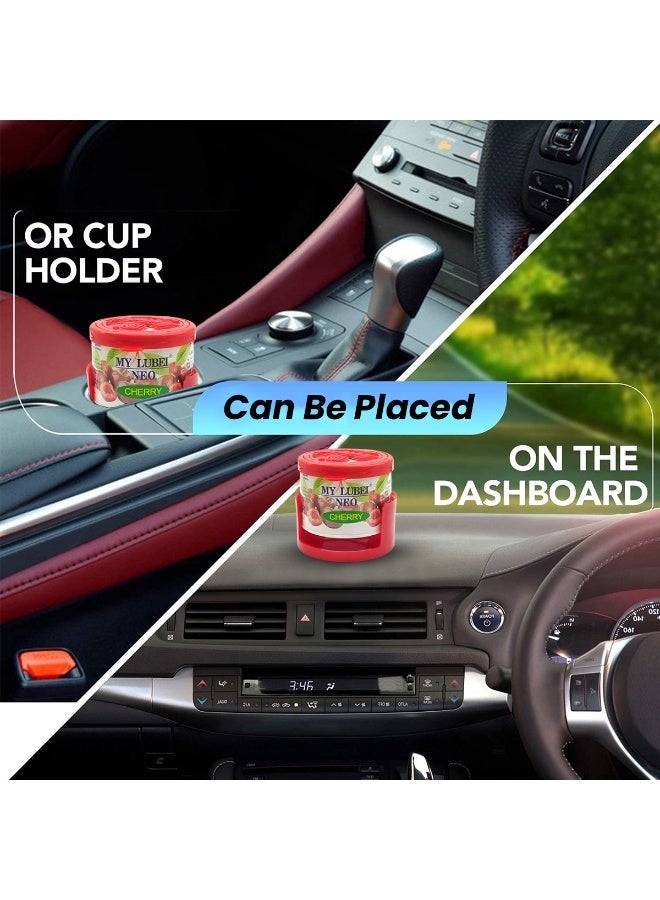 مجموعة من 3 قطع من جل معطر جو السيارة ماي لوبي نيو برائحة الكرز - رائحة كرز تدوم طويلاً، مزيل روائح لوحة القيادة وحامل الأكواب للسيارة والمنزل والمكتب - Image 5